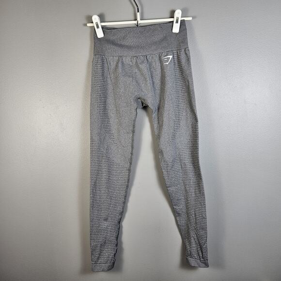 Gymshark Vital Seamless Gray Leggings Women Small Stretchy Athleisure Minimalist - Picture 1 of 5